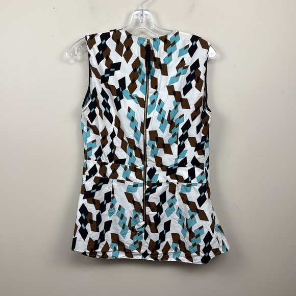Marni Black and White abstract print Peplum Blouse Sleeveless 8 - Picture 8 of 11